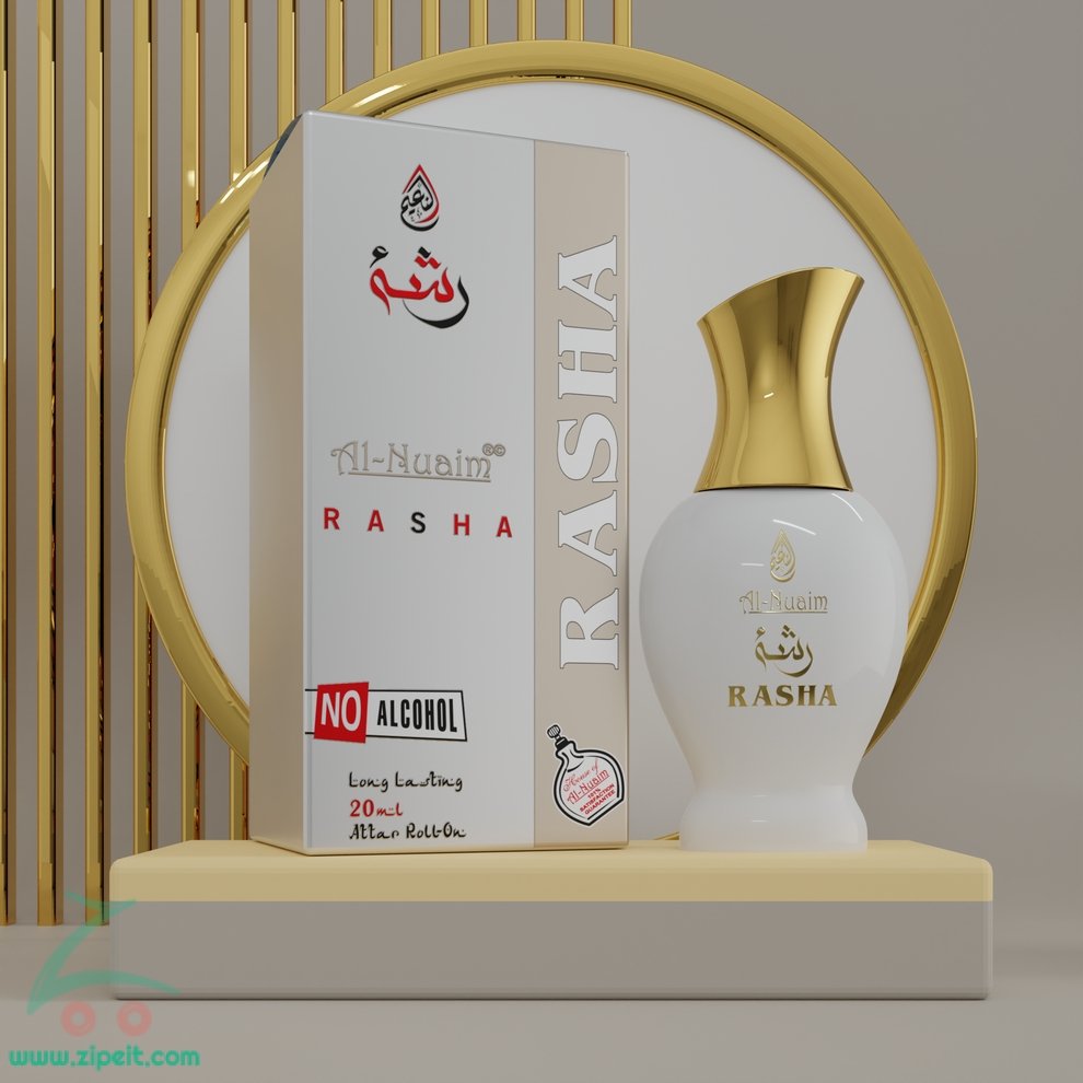 Al Nuaim Rasha Attar – Alcohol-Free Unisex Roll-On (20 ml) | Oriental-Floral, Rose & Amber Scent